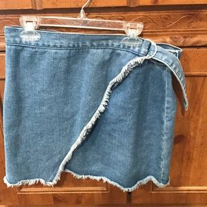 Denim wrap around skirt. Kendall and Kylie size 27